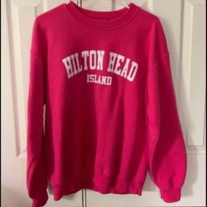 Hilton Head Island sweatshirt; size Medium; pink